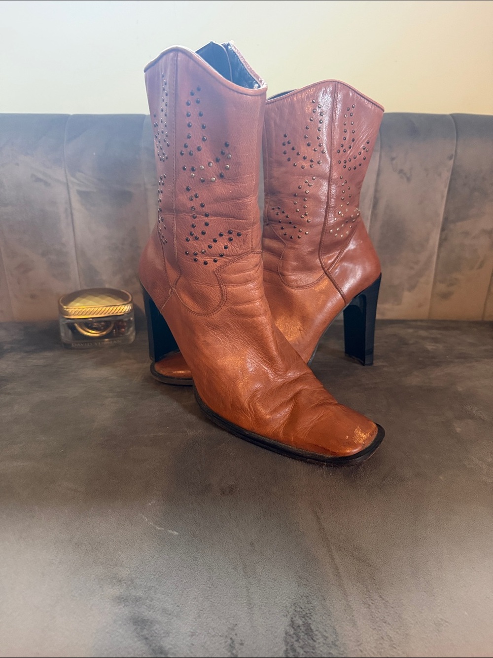 Charles David 🤎 Cognac Mid-Calf Heel Boots